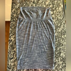 Luxe Essentials Denim Heathered Blue Maternity Pencil Skirt